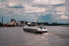 Blick auf das Bayer-Werk von der Rhine Side Gallery